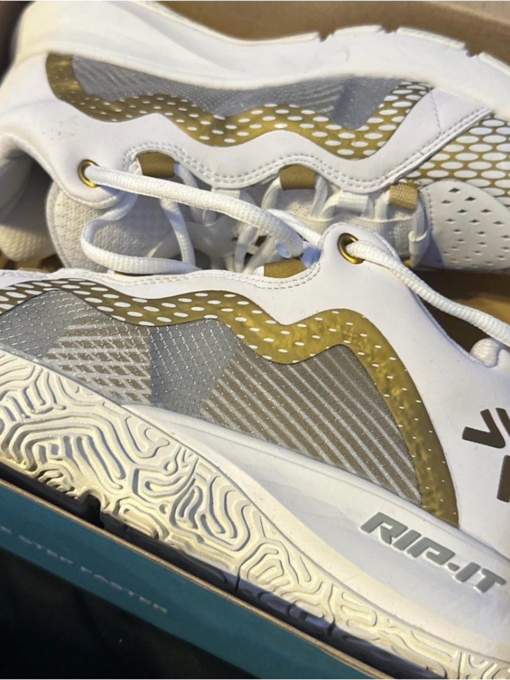 Rip-It Women's Athletic Sneakers in White and Gold